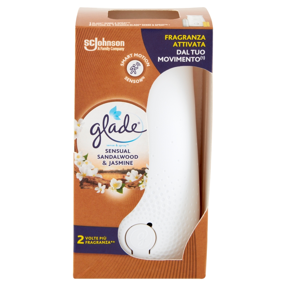 Glade Sense & Spray, Profumatore Ambiente con sensore di movimento, Fragranza Sandalo di Bali 269 ml